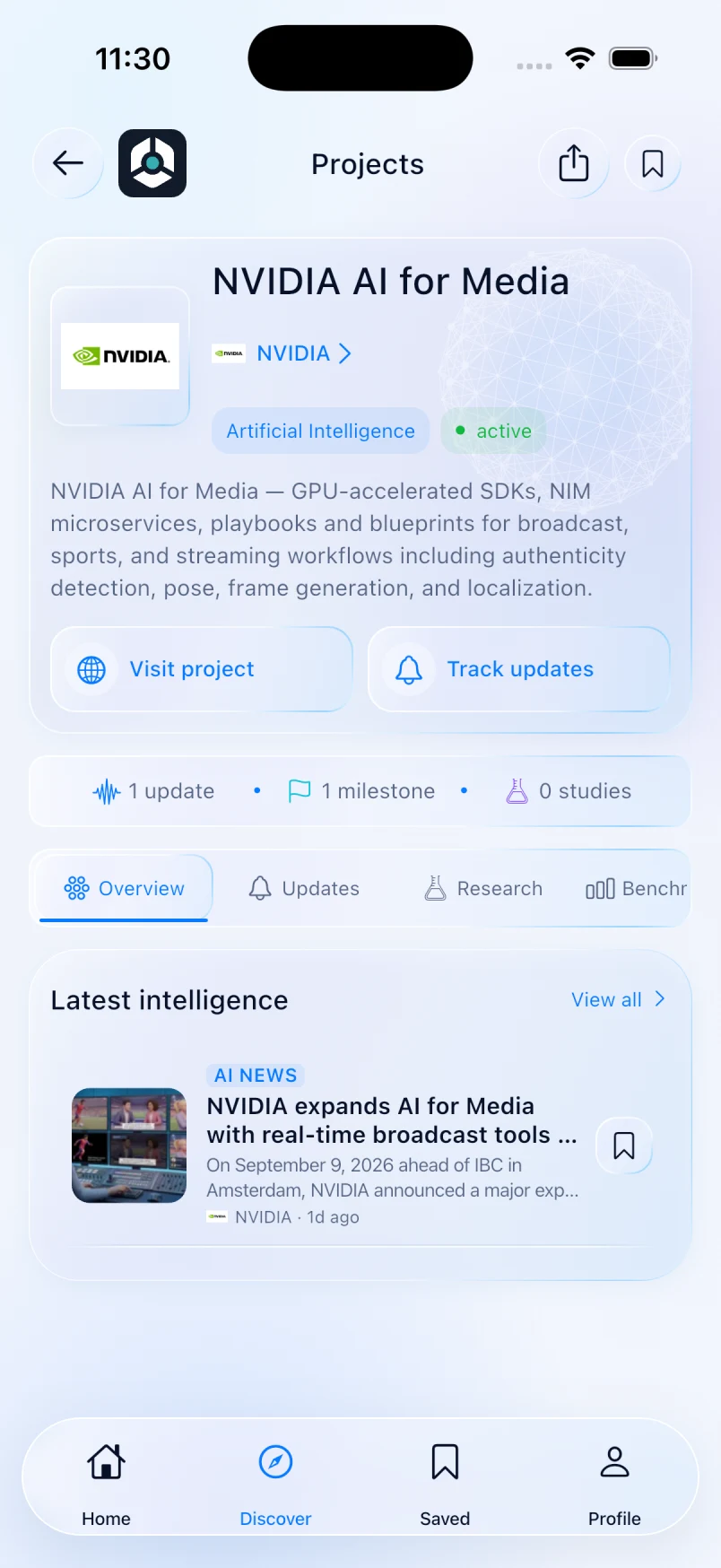 NVIDIA AI for Media project profile, its parent brand and related news.